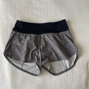 Lululemon Athletica Gray and Black Athletic Shorts